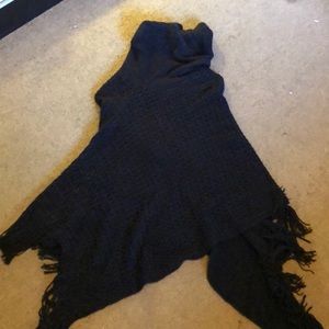 Black soft poncho